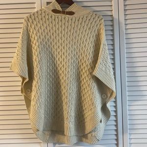 Cream Sweater Poncho